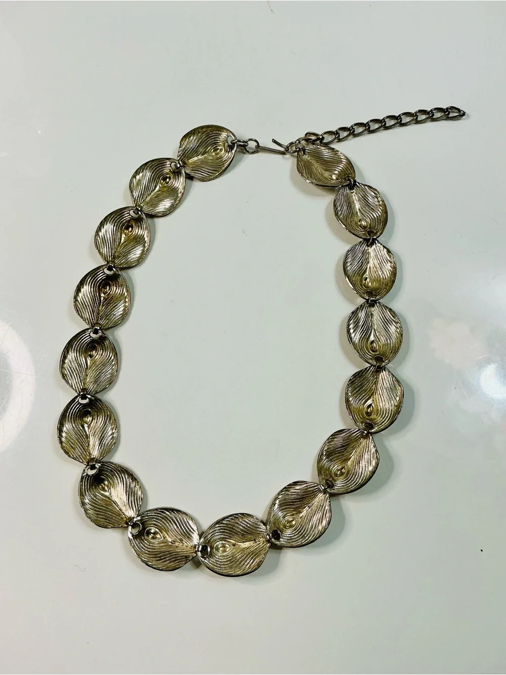 Antique Silver Leaf-Link Necklace - Women Jewelry